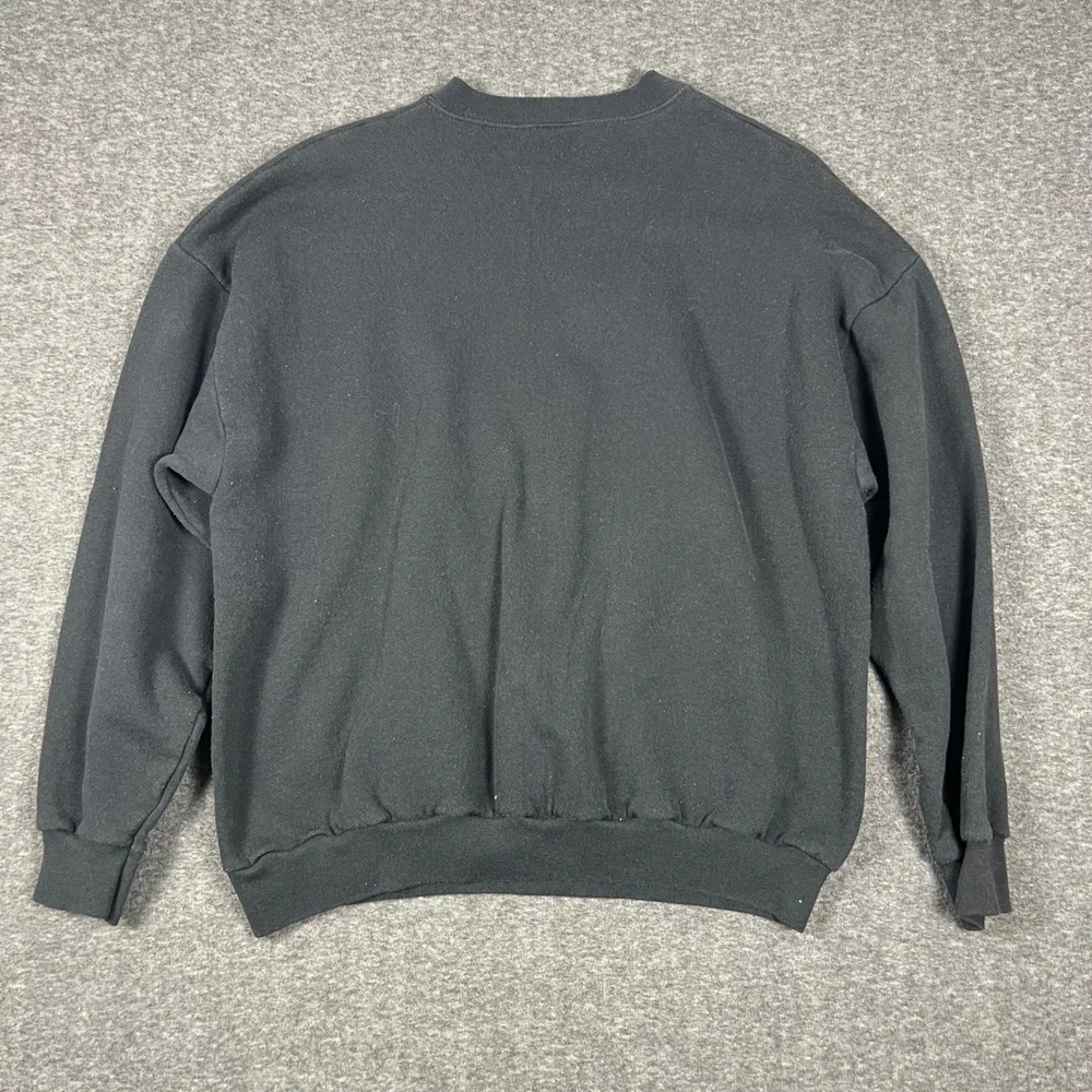 Vintage American Bald Eagle Sweatshirt Mens XL Black Crew Neck Single Stitch